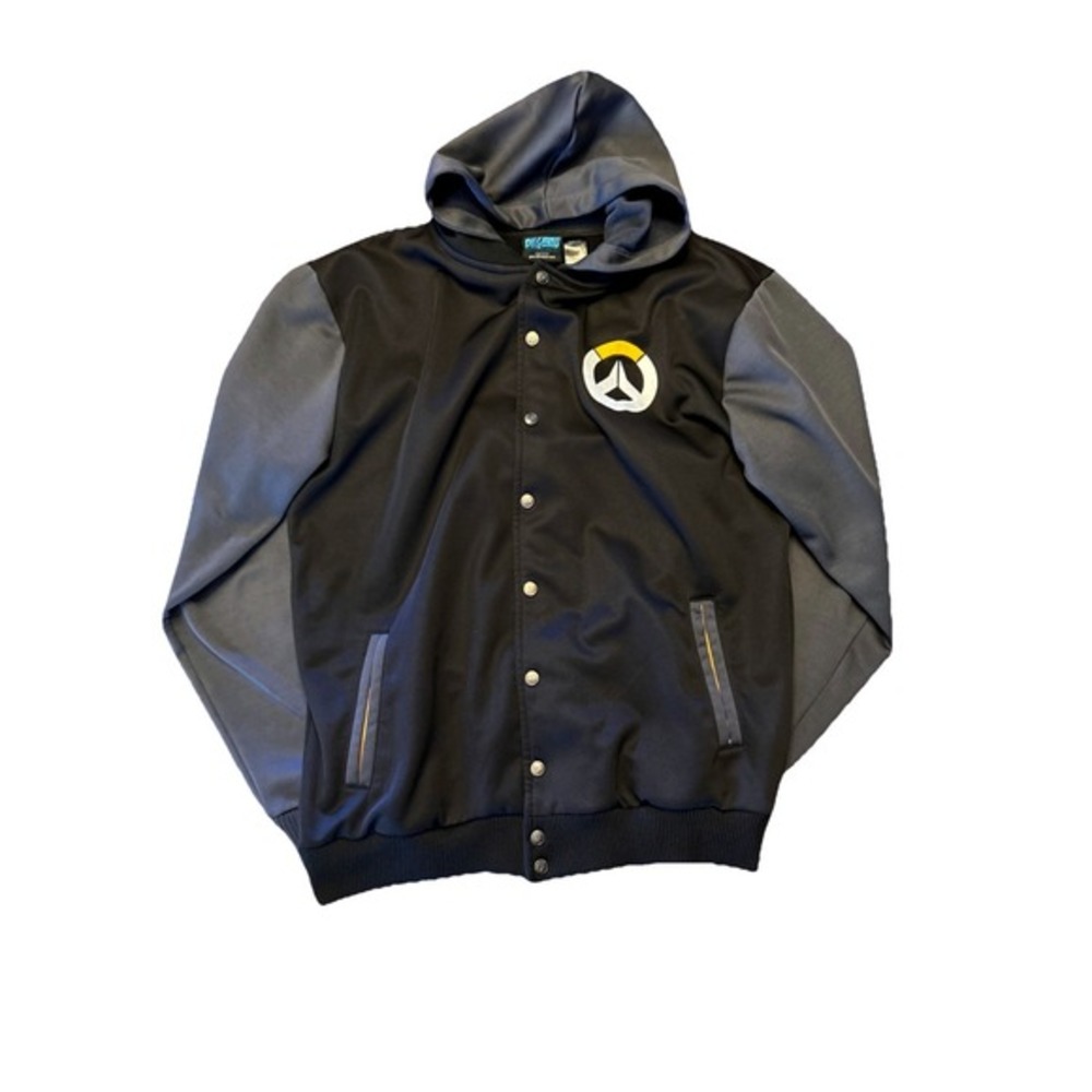 Overwatch Varsity Jacket XL Blizzard Entertainment Hoodie Sweater Snap Button Sz - Picture 2 of 11